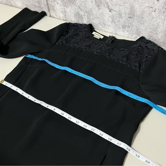 🚨 PINKO Long Sleeve Crepe Mini Dress with Slit - Picture 4 of 11